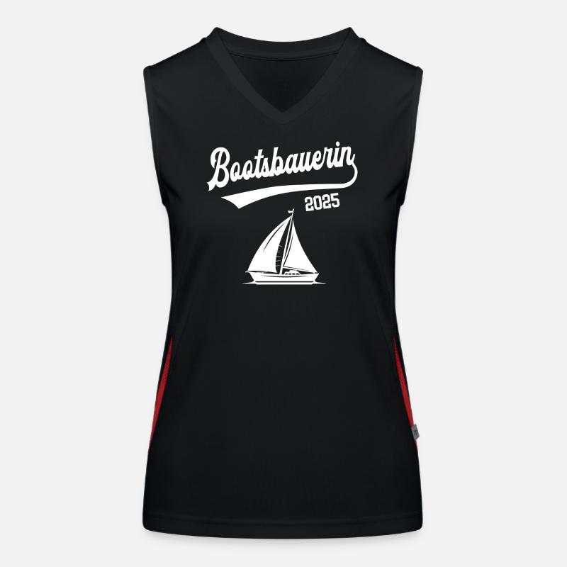 Bootsbauerin 2025 Ausbildung Bootsbauer Bootsbau Funktionelles Kontrast-Tank Top für Frauen