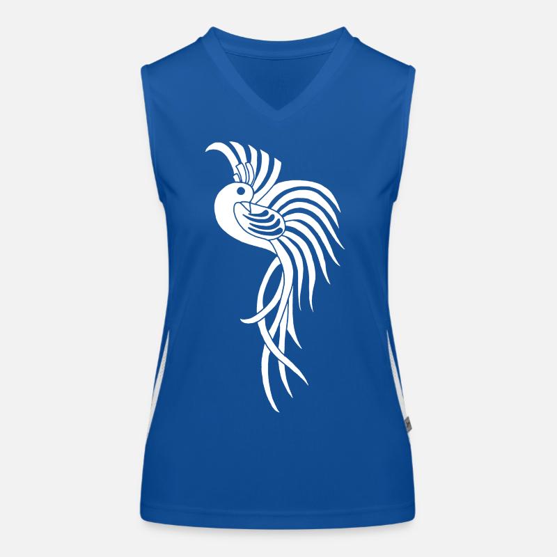 Weißer Vogel des Paradieses Funktionelles Kontrast-Tank Top für Frauen