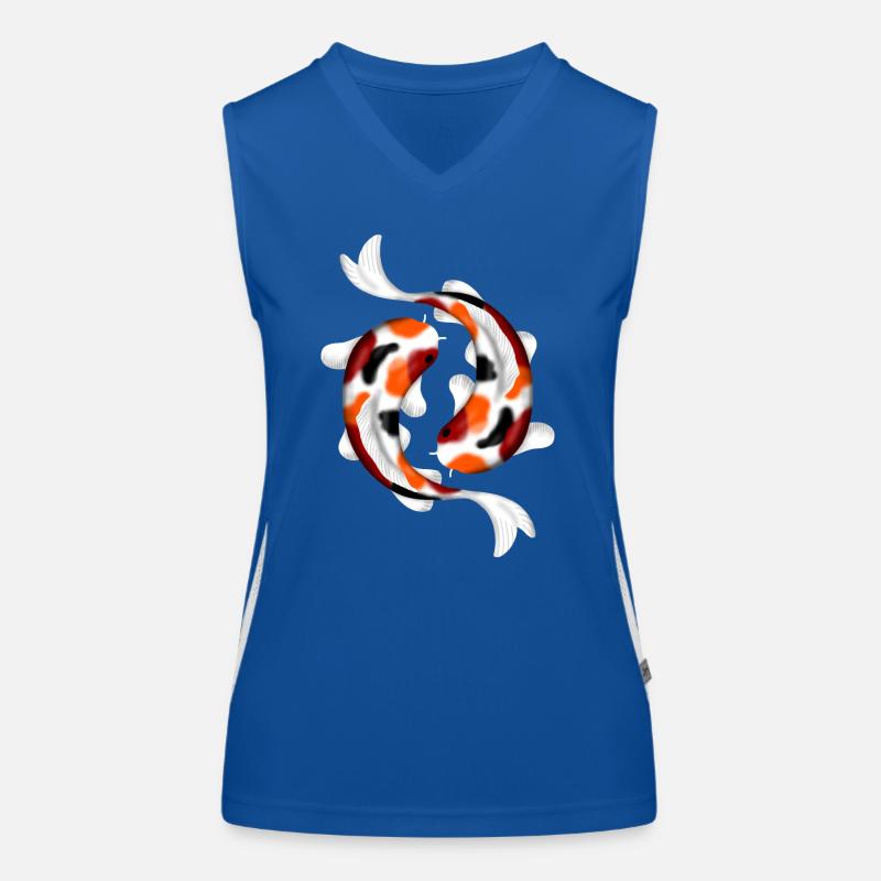 zwei verspielte Kois Funktionelles Kontrast-Tank Top für Frauen