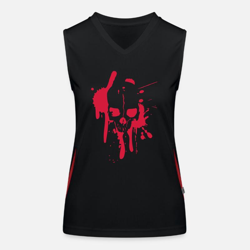 Splatter Skull Funktionelles Kontrast-Tank Top für Frauen