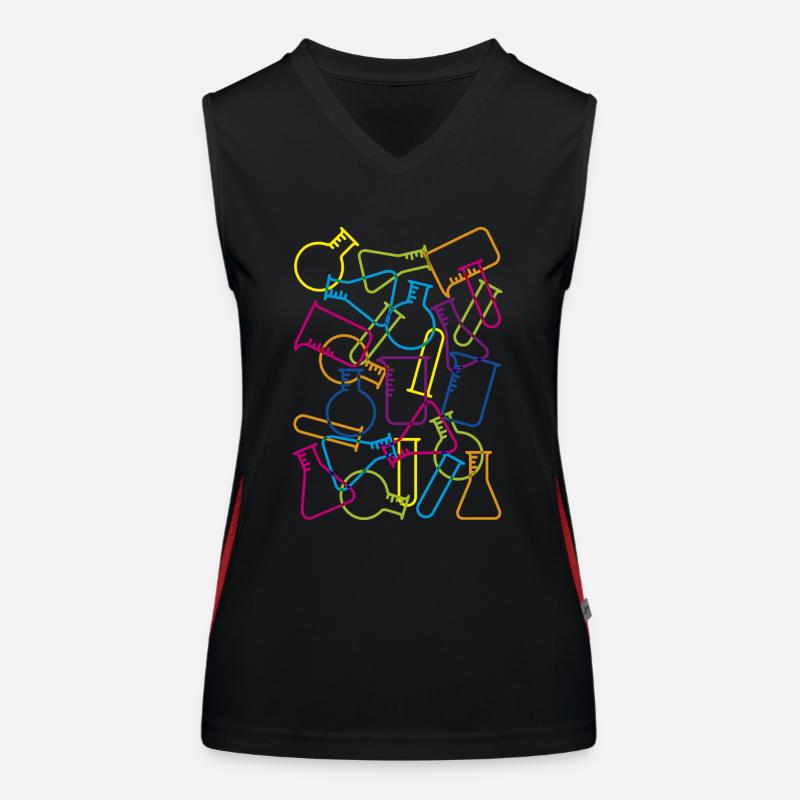 Große Laborglas Funktionelles Kontrast-Tank Top für Frauen
