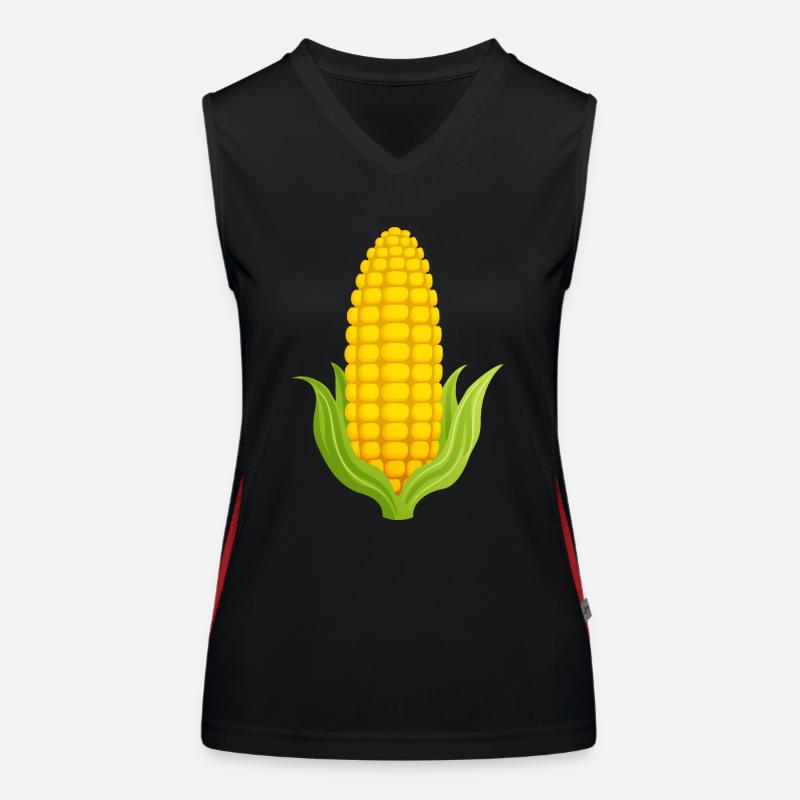 corn corncob vegetable001 Women's Functional Contrast Tank Top