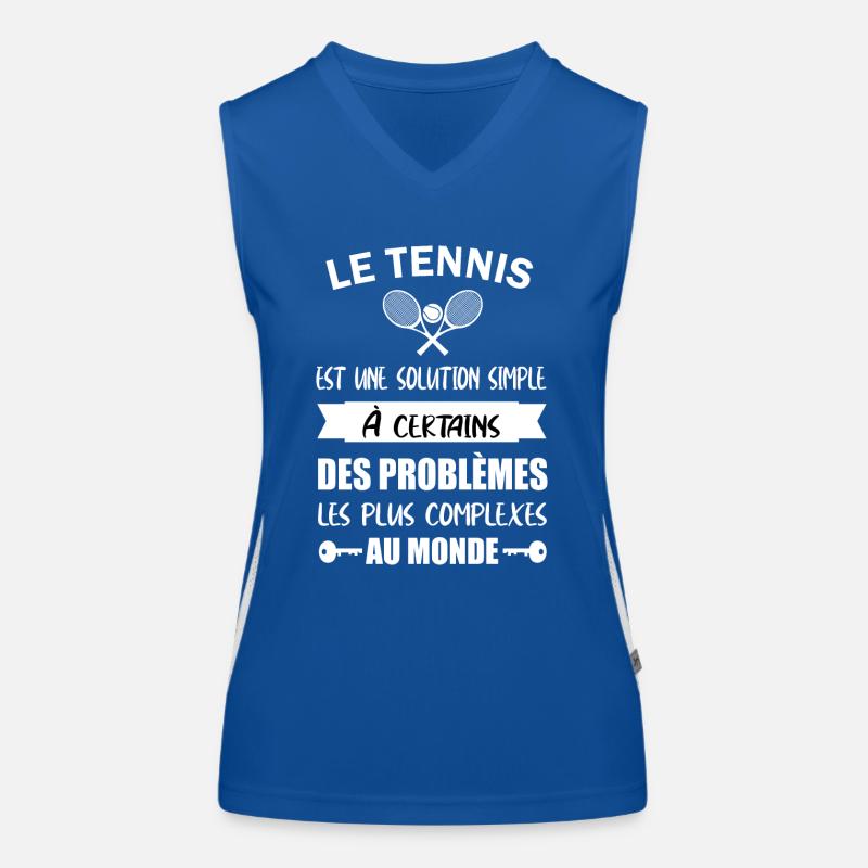 Le tennis est une solution simple t-shirt Débardeur respirant contrasté Femme
