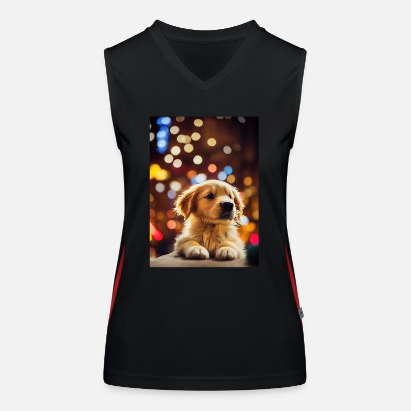 Chiot de Noël Débardeur respirant contrasté Femme