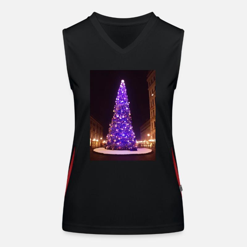 Purple Christmas Tree Women's Functional Contrast Tank Top
