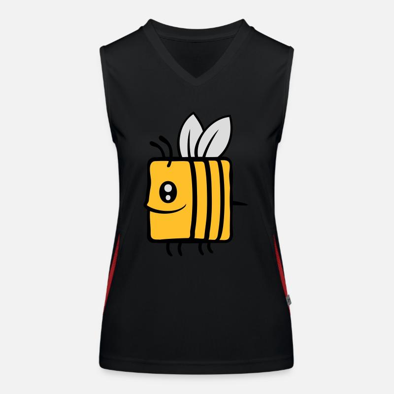 Square little cute bee Women's Functional Contrast Tank Top