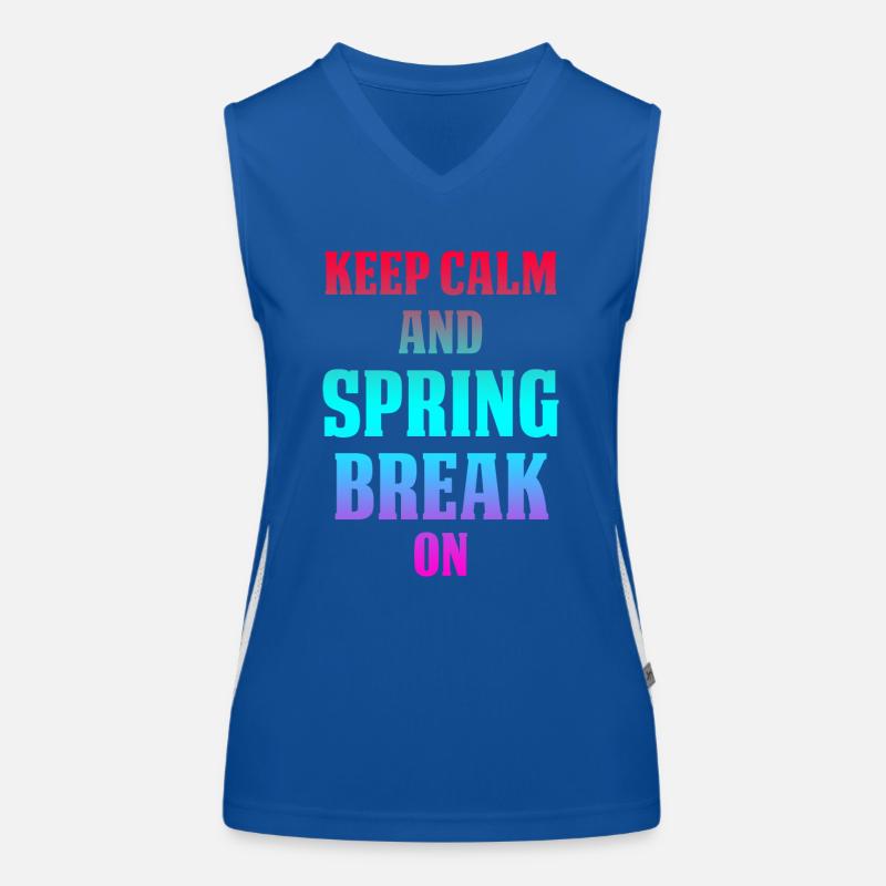 Keep Calm And Spring Break On Women's Functional Contrast Tank Top
