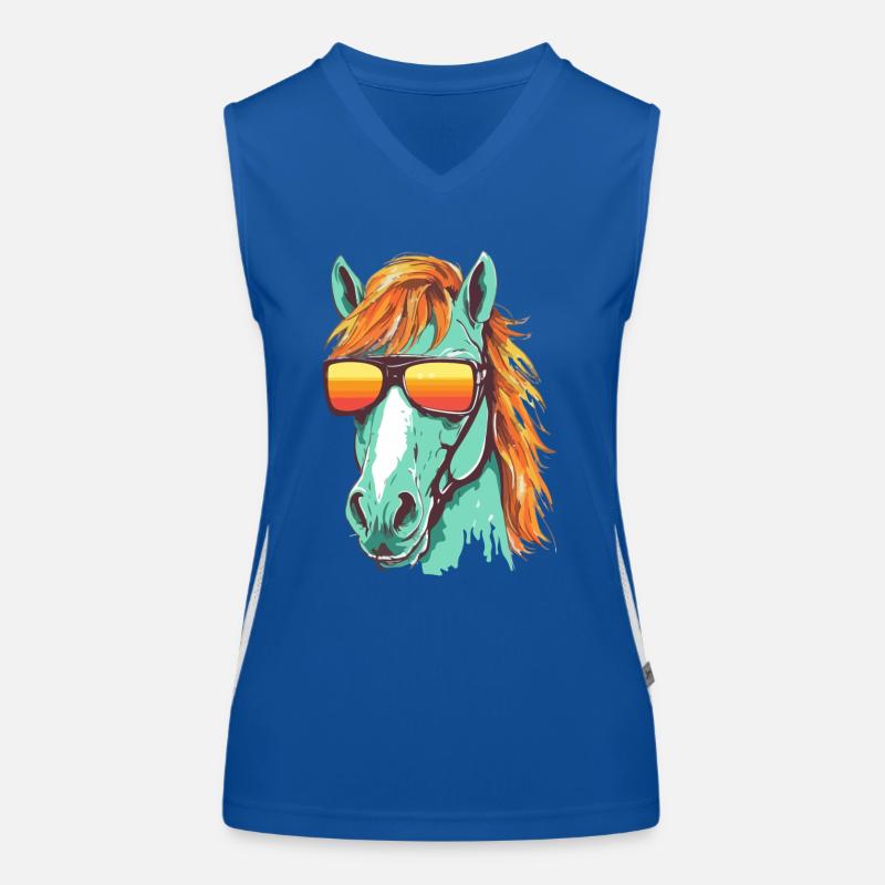 Reto das Pferd Funktionelles Kontrast-Tank Top für Frauen