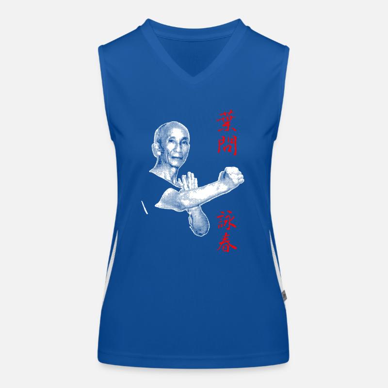 Yip Man Wing Chun Halftone Design Women's Functional Contrast Tank Top