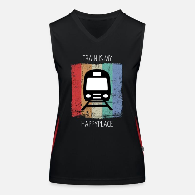 Train Railway Railroad Worker Trains Train Driver Women's Functional Contrast Tank Top