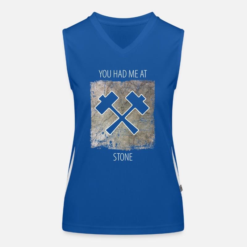 Steinmetz Steinbildhauer Spruch Funktionelles Kontrast-Tank Top für Frauen