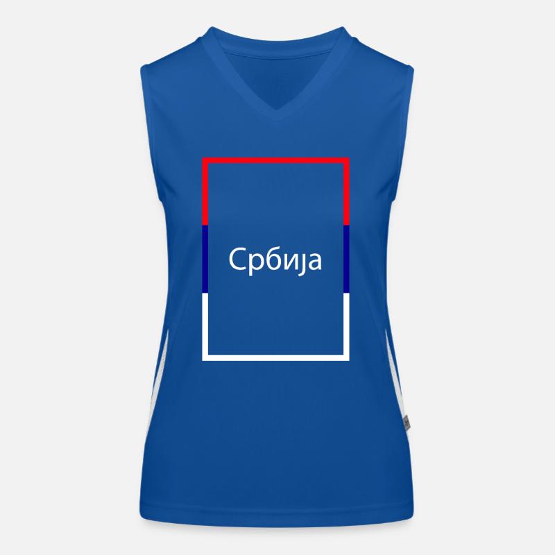 Serbie Србија, Lettrage de déclaration avec drapeau Débardeur respirant contrasté Femme