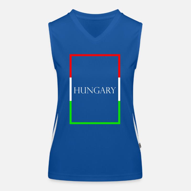 Hongrie, Hongrie Lettrage de déclaration avec drapeau Débardeur respirant contrasté Femme