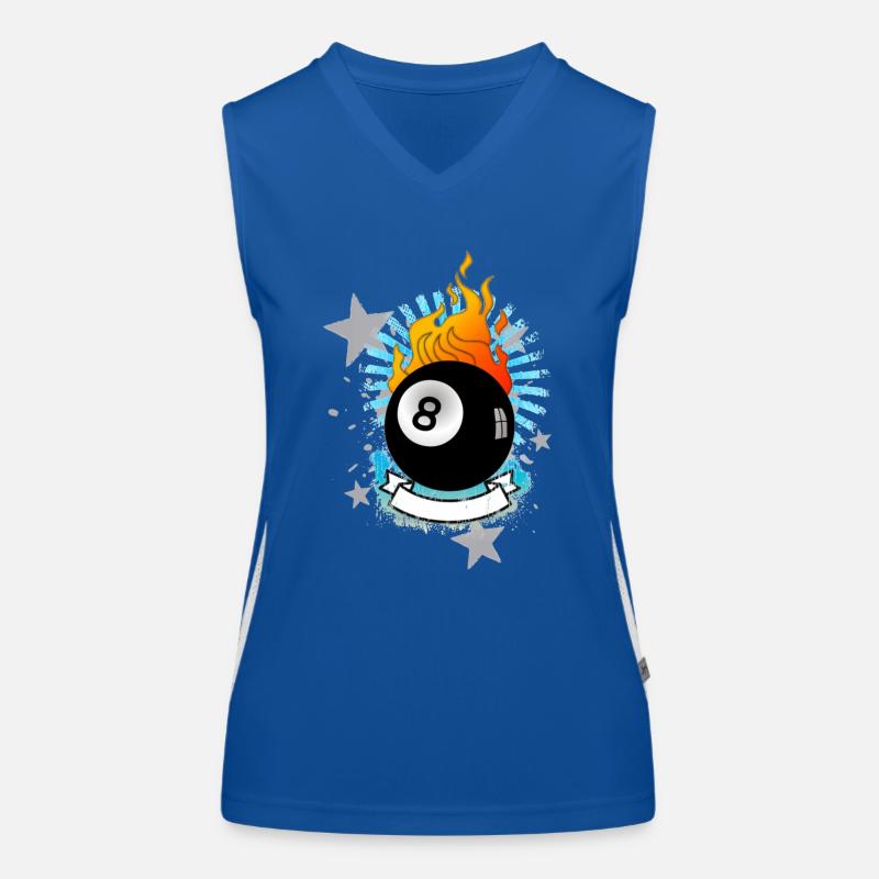 Brûler 8-Ball (conception de billard) 01 Débardeur respirant contrasté Femme
