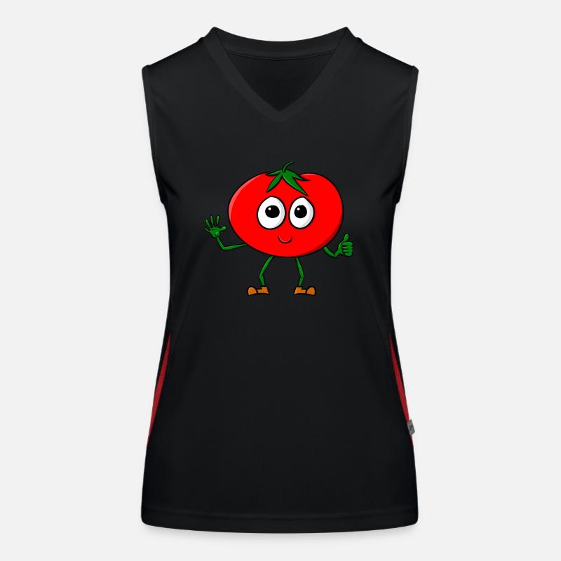 Tomate Comic Funktionelles Kontrast-Tank Top für Frauen