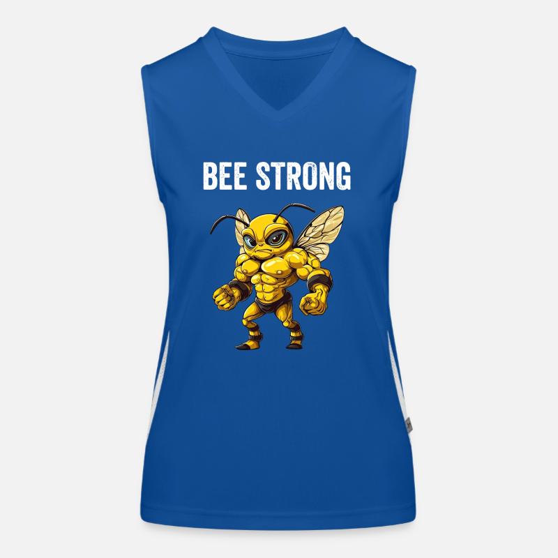 Bee Strong - Bienendesign Funktionelles Kontrast-Tank Top für Frauen