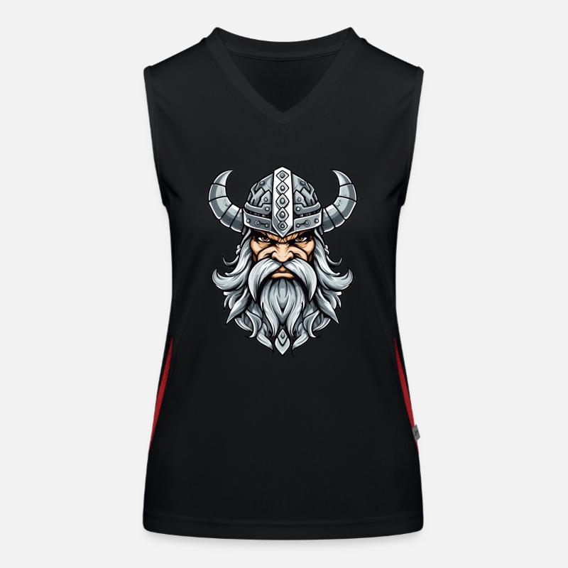 grimmiger Wikinger Funktionelles Kontrast-Tank Top für Frauen
