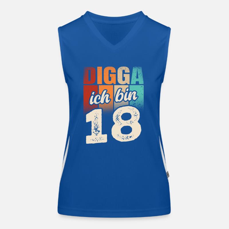 Digga Ich Bin 18 Jahre 18. Geburtstag Funktionelles Kontrast-Tank Top für Frauen