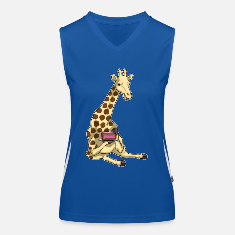 Giraffe Geburtstag Kuchen Funktionelles Kontrast-Tank Top für Frauen