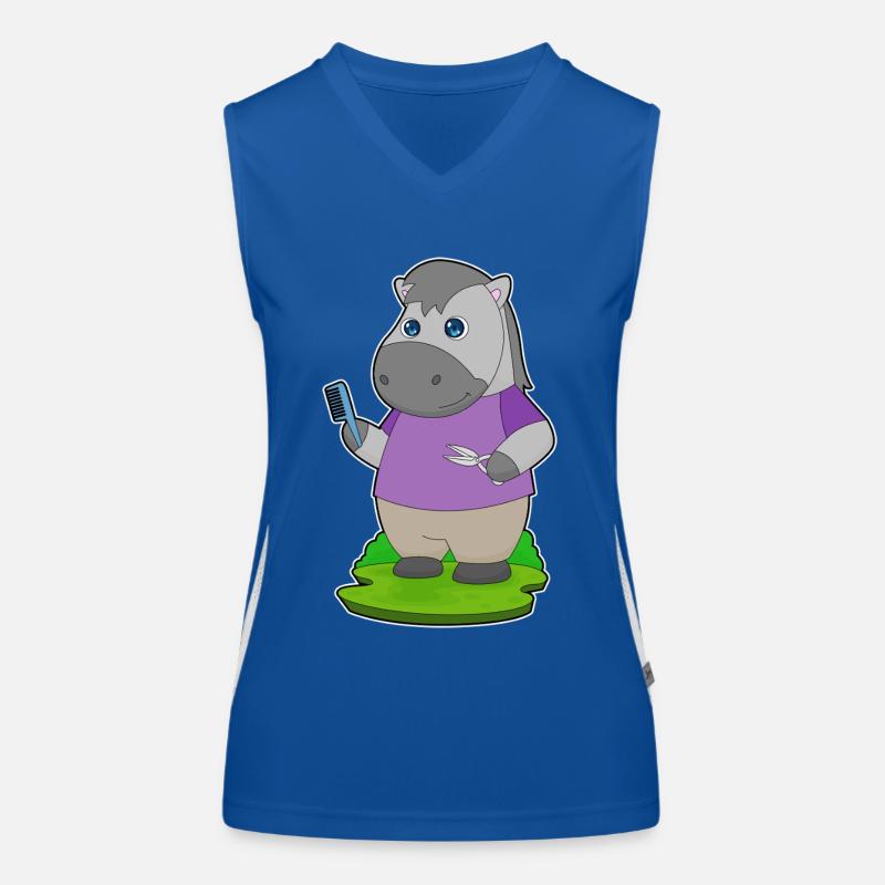 Cheval coiffeur Ciseaux Peigne Débardeur respirant contrasté Femme