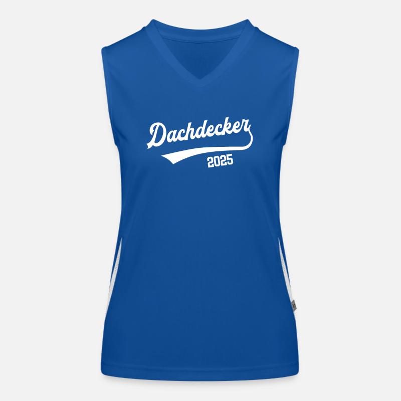 Dachdecker 2025 Ausbildung Beruf Dachdeckerei Dach Funktionelles Kontrast-Tank Top für Frauen