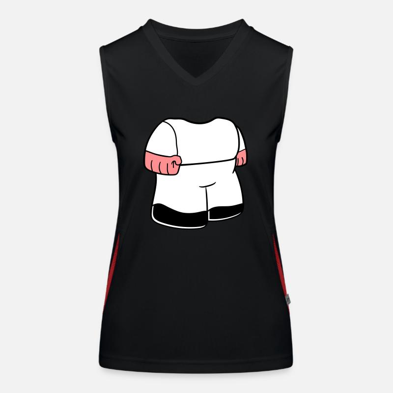 koerper zwerg klein gesicht kopf lustig comic Funktionelles Kontrast-Tank Top für Frauen