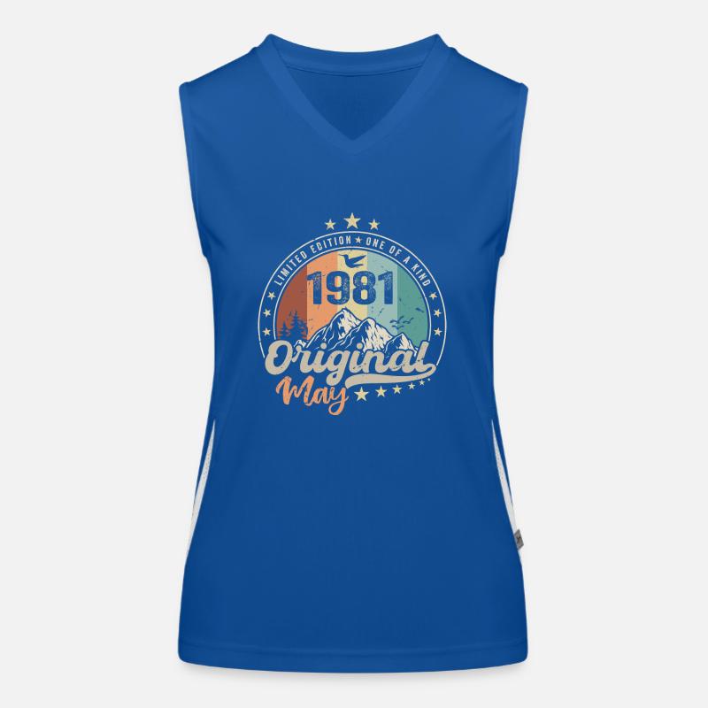 Mai 1981 Original Geburtstagsgeschenk Mai 1981 Funktionelles Kontrast-Tank Top für Frauen