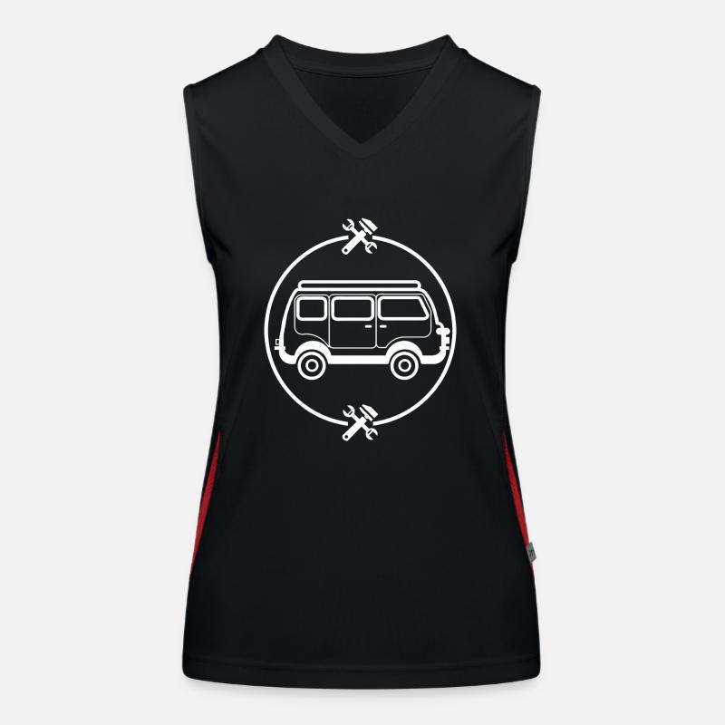 Kleinbus - Auto - Oldtimer - Nostalgisch - USA Funktionelles Kontrast-Tank Top für Frauen