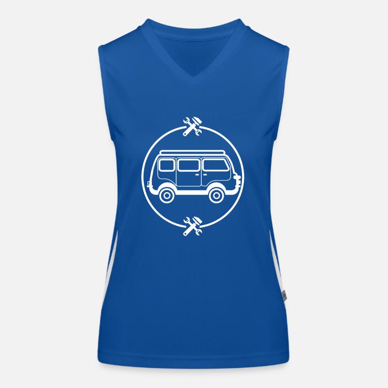 Kleinbus - Auto - Oldtimer - Nostalgisch - USA Funktionelles Kontrast-Tank Top für Frauen