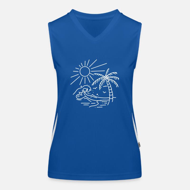 Plage mer soleil palmiers Débardeur respirant contrasté Femme