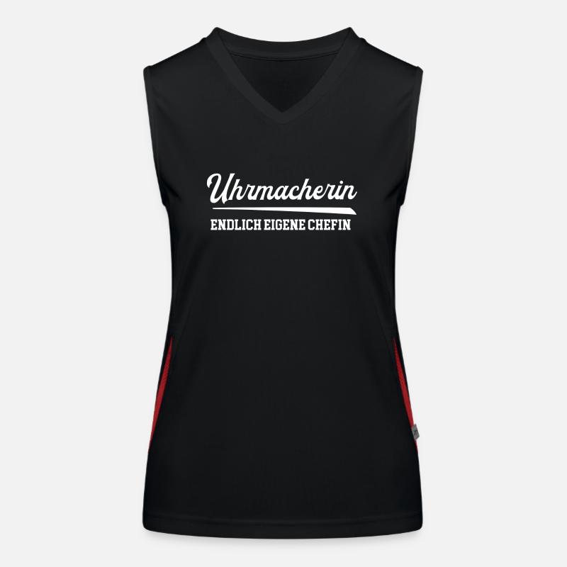 Uhrmacherin Endlich Eigene Chefin Uhrmacherei Frau Funktionelles Kontrast-Tank Top für Frauen