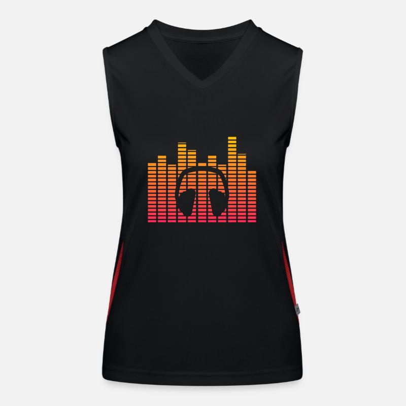 Equalizer Kopfhörer neon Geschenk Hipster Musik Funktionelles Kontrast-Tank Top für Frauen