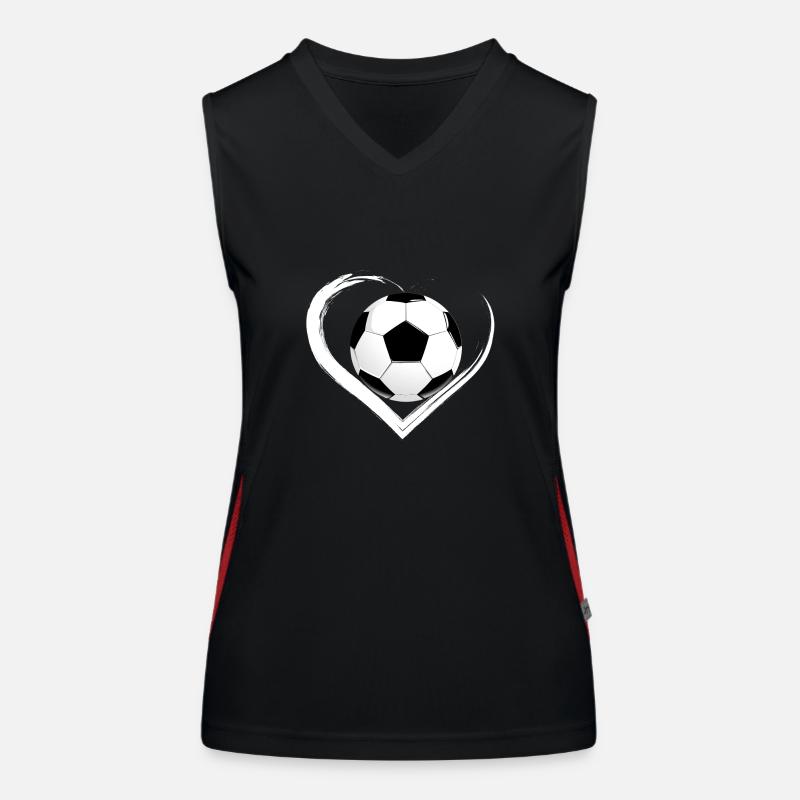 Fußball mit Herz Funktionelles Kontrast-Tank Top für Frauen