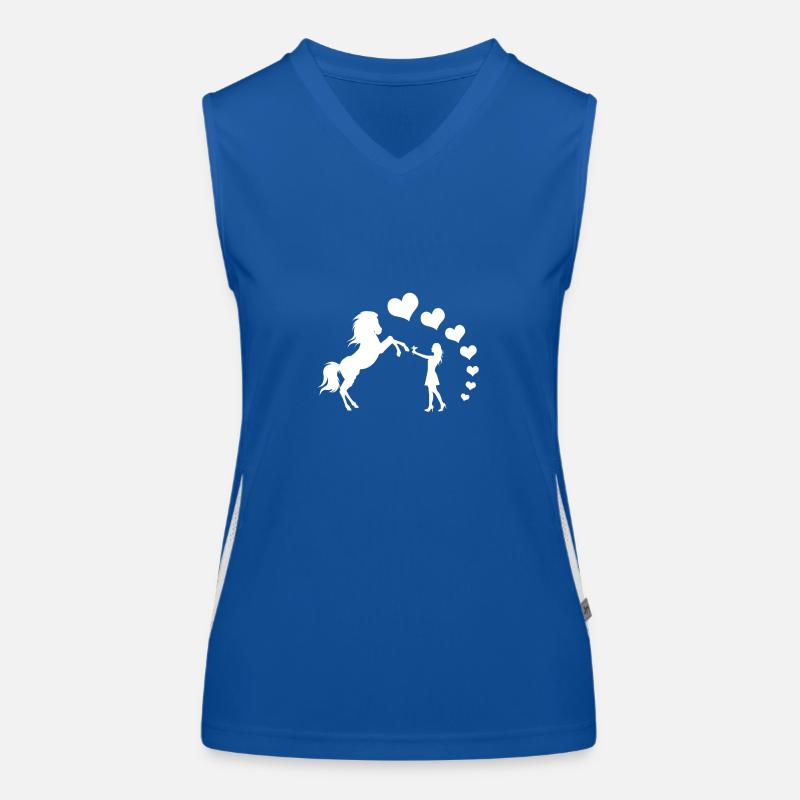 Pferd Herz Liebe Mädchen Geschenkidee Reitsport Funktionelles Kontrast-Tank Top für Frauen