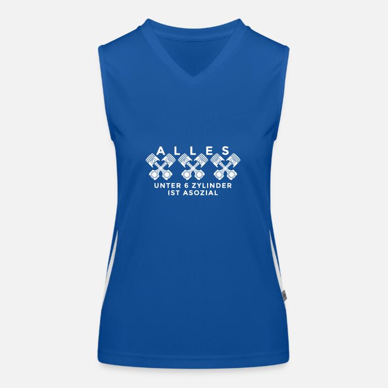 Everything under 6 cylinders is asozial Stolz Auto Cool Women's Functional Contrast Tank Top