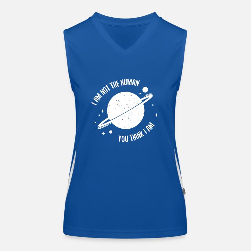 Space Planet Gift Saturn Astronaut Ufo Moon Women's Functional Contrast Tank Top