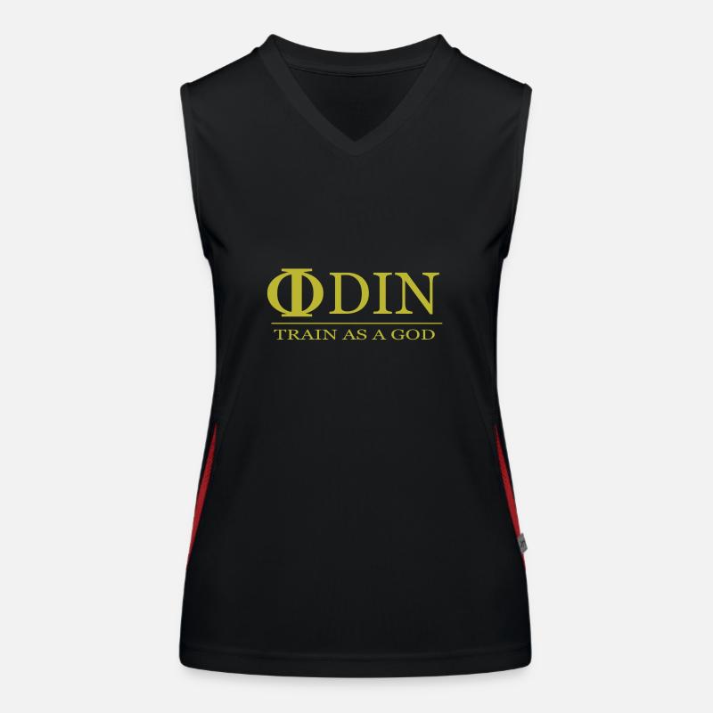 Odin Train as a God - Training Motivation Geschenk Funktionelles Kontrast-Tank Top für Frauen