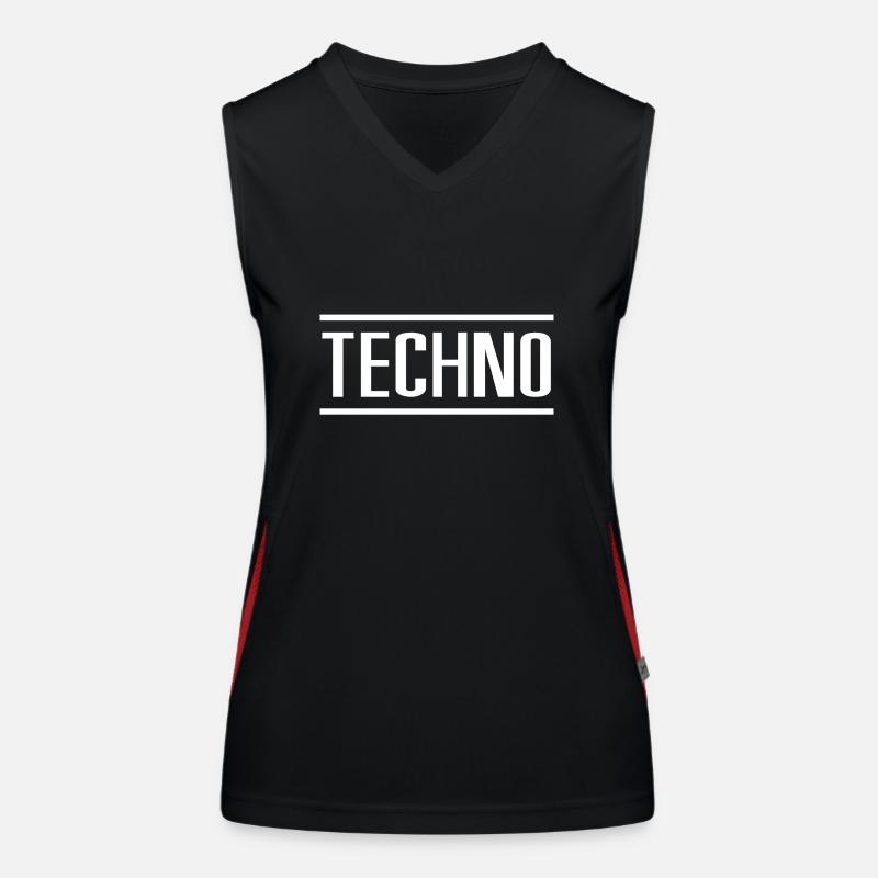 techno - Women's Functional Contrast Tank Top - black/red