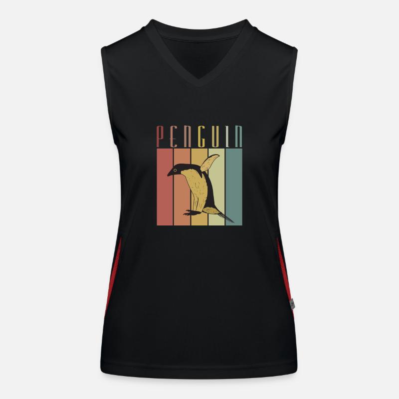 Pinguin Oldshool Geschenk Idee Funktionelles Kontrast-Tank Top für Frauen