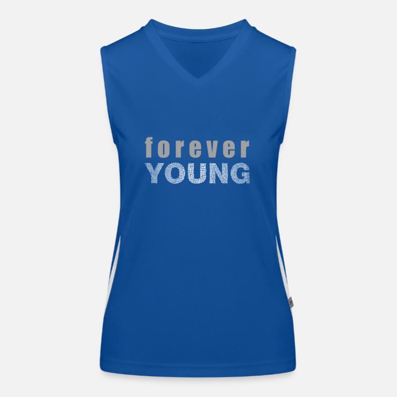 forever young Geschenkidee jung Mädchen Funktionelles Kontrast-Tank Top für Frauen