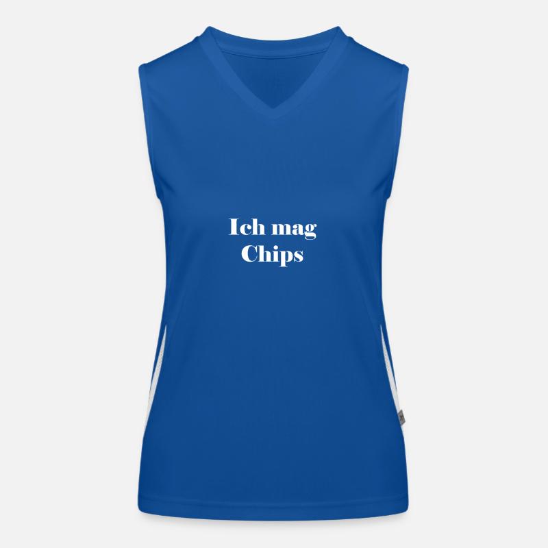Ich mag Chips Funktionelles Kontrast-Tank Top für Frauen