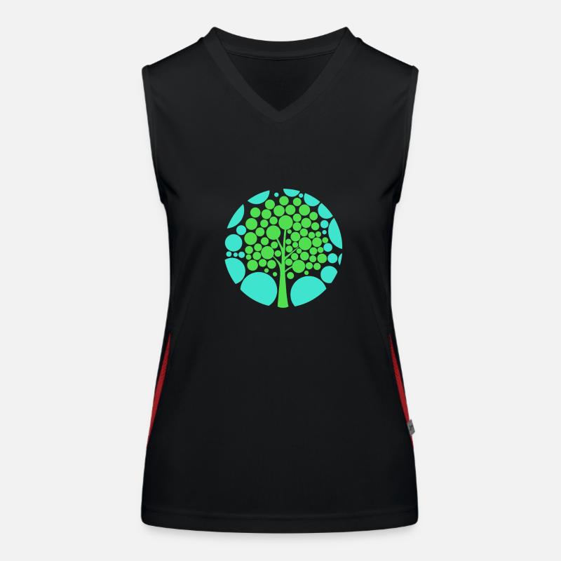 Optical illusion tree Women's Functional Contrast Tank Top