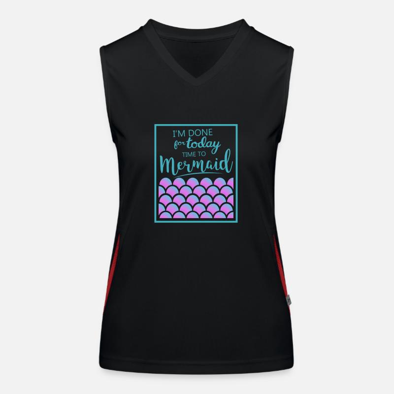 Meerjungfrau Einhorn Geschenk Nixe Spruch Meer See Funktionelles Kontrast-Tank Top für Frauen