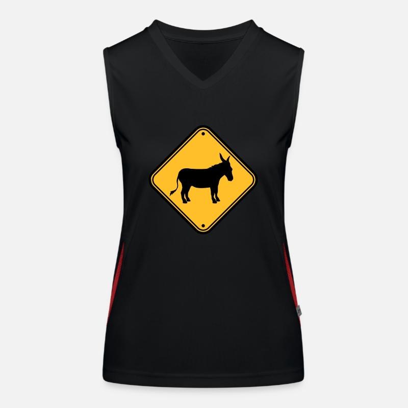 Note danger sign warning caution caution ese Women's Functional Contrast Tank Top
