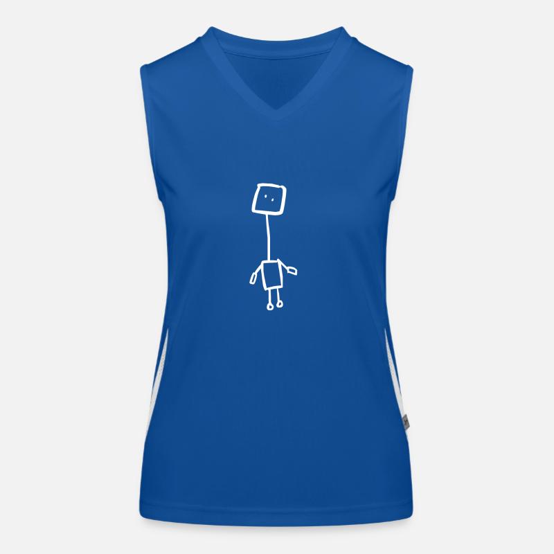 Verrückter Roboter (Weiß) Funktionelles Kontrast-Tank Top für Frauen