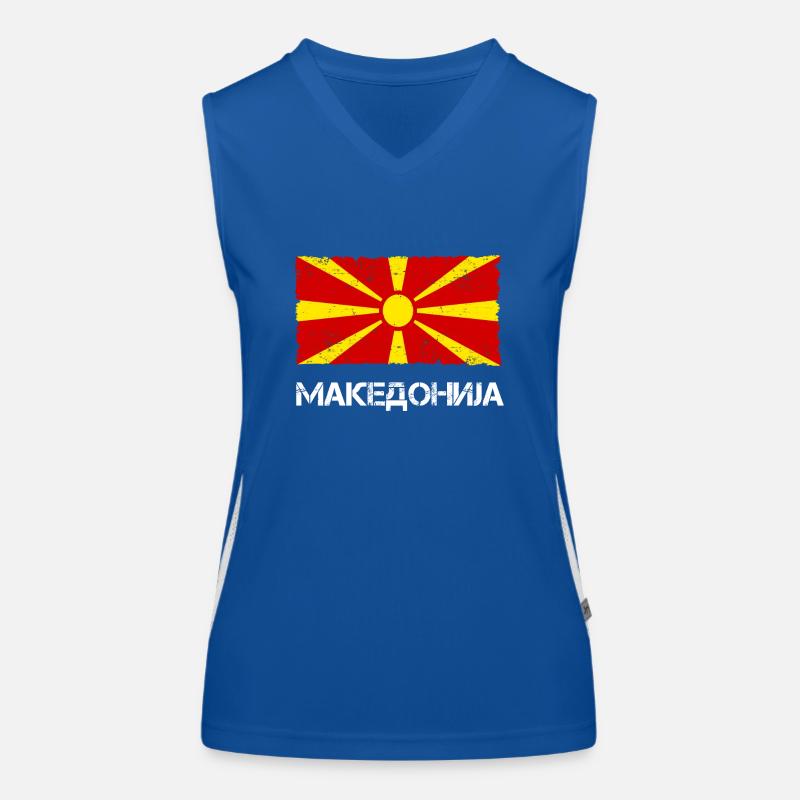 Macédoine Macédoine Drapeau Vintage Débardeur respirant contrasté Femme
