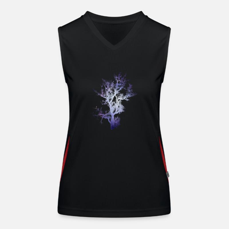 Space Baum Funktionelles Kontrast-Tank Top für Frauen