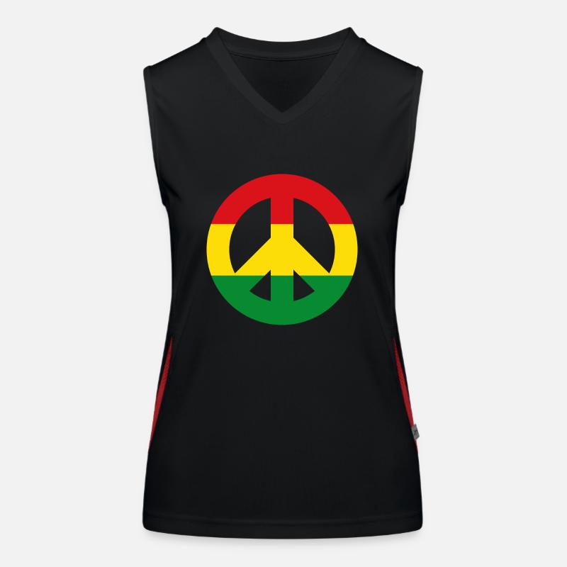 Friedenszeichen Reggae Funktionelles Kontrast-Tank Top für Frauen