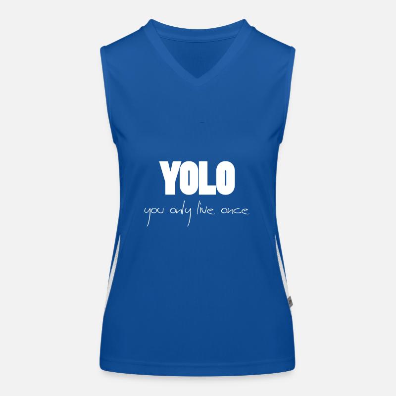 YOLO - blanc -1 Débardeur respirant contrasté Femme