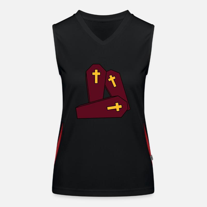 crew viele team 3 freunde sarg beerdigen kreuz gra Funktionelles Kontrast-Tank Top für Frauen